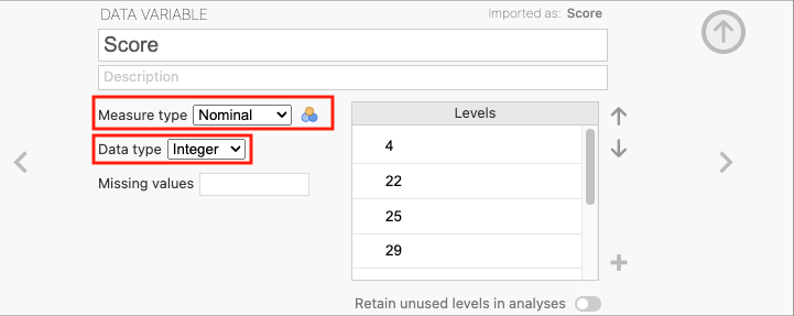 The data editor in jamovi where you can edit your data and create new variables.