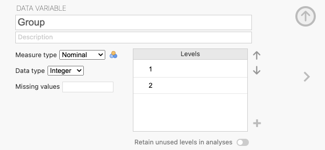 The data editor in jamovi where you can recode your variables using the recode option.