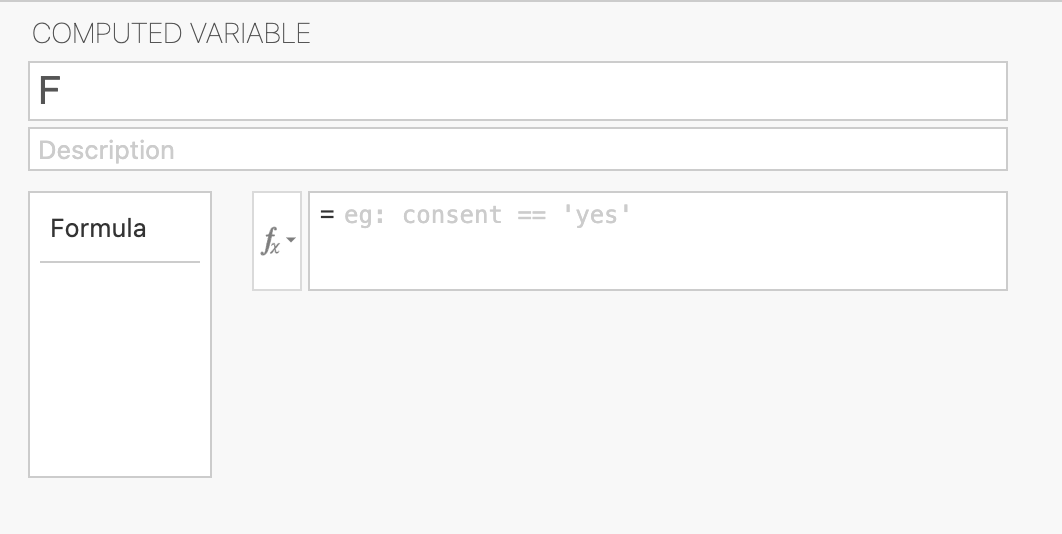 Example transformation variable editor using the computed variable option.