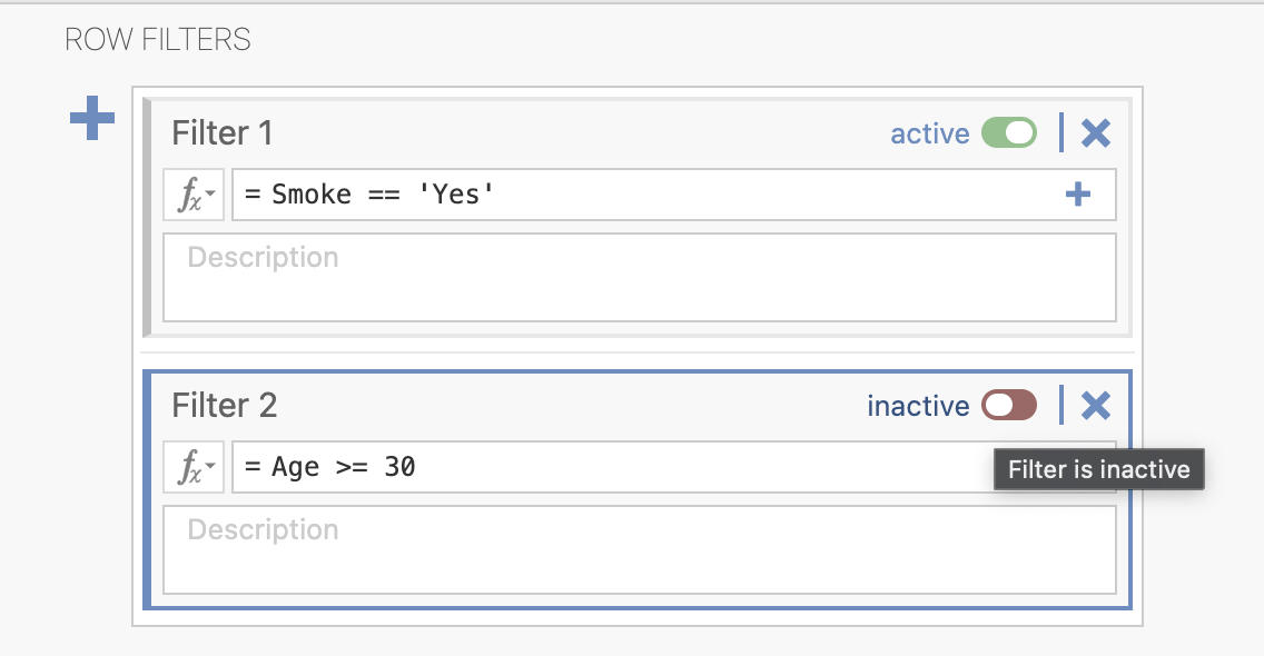 How to toggle filter on and off in jamovi.