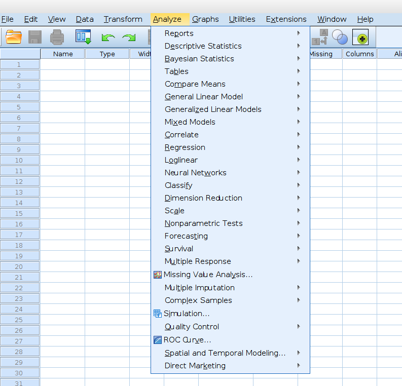 spss code not applicalbe as missing
